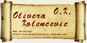 Olivera Kolenčević vizit kartica
